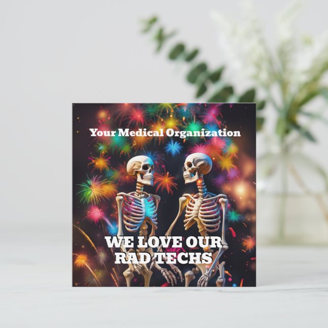 We Love Our Rad Techs with Skeletons Porte - clé M (Debout devant)