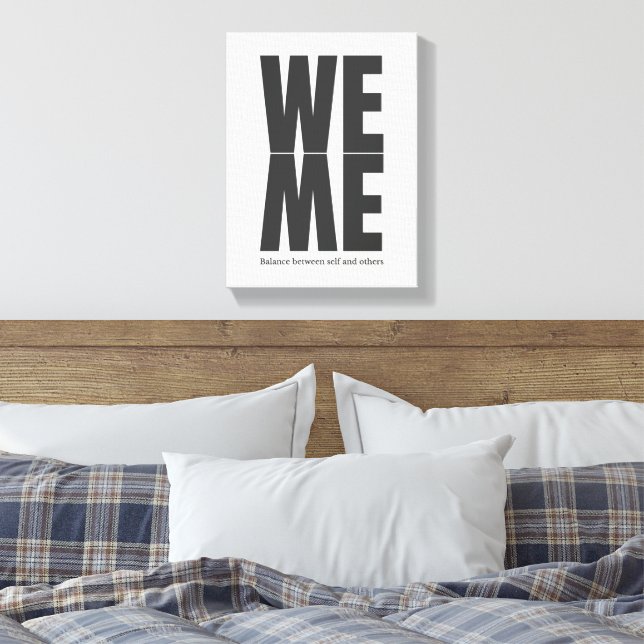 WE / ME Toile de typographie - Citation de l'art m (Insitu(Chambre))