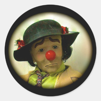 Weary Willie Triste Clown Grand Sticker Rond