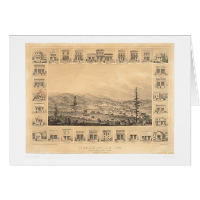 Weaverville, carte panoramique 1856 (1846A) de CA (Devant horizontal)