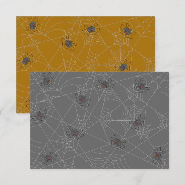 Web et citrouilles d'araignées d'Halloween (Devant / Derrière)