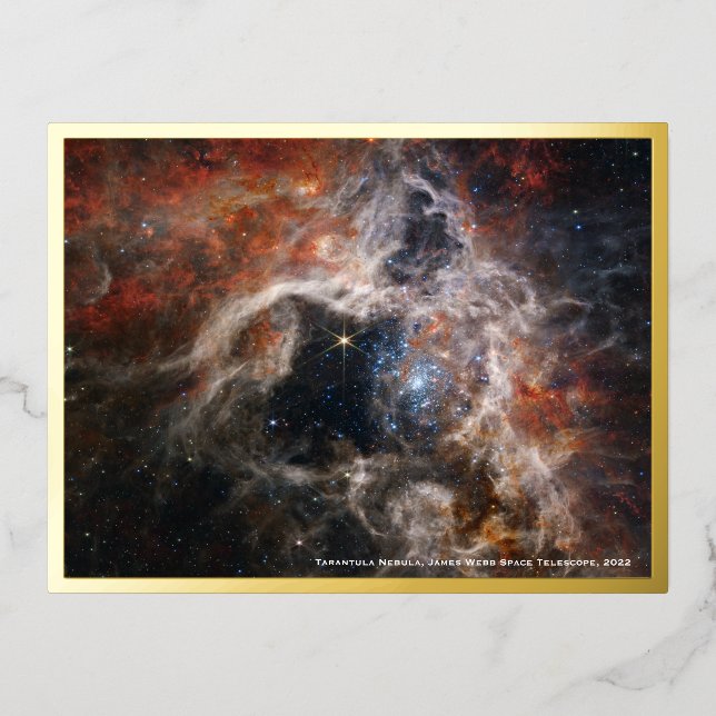 Webb Tarantula Nebula Image, Carte Postale Gold Fo (Recto)