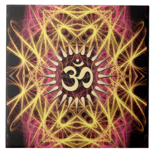 Webs de fractale de carreau de céramique d'Aum