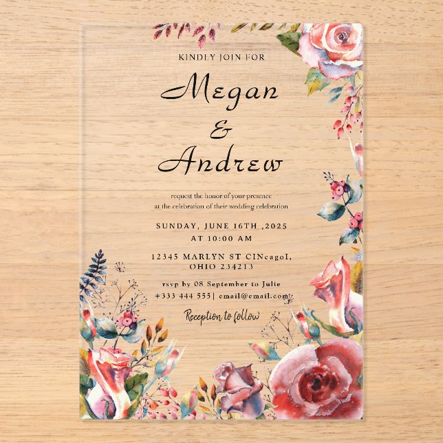 WEDDING Acrylic Invitations (Recto)