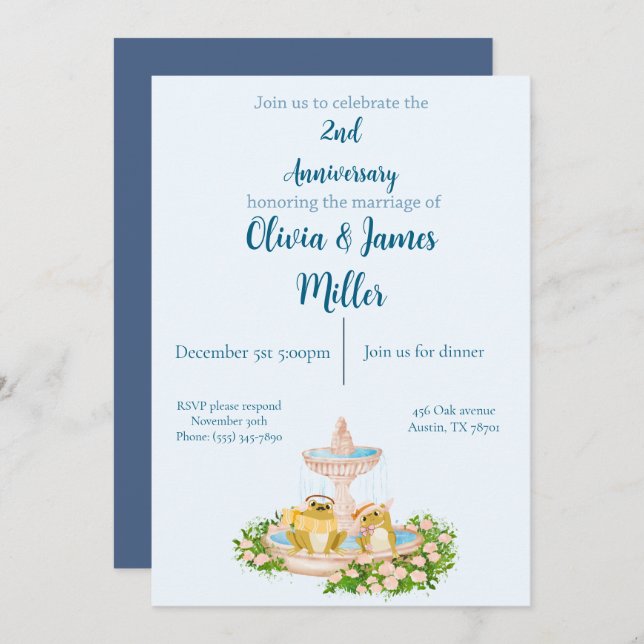 Wedding and anniversary invitation (Devant / Derrière)