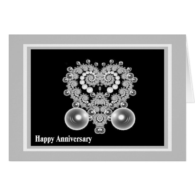 Wedding Anniversary Card with Designer Heart (Devant horizontal)