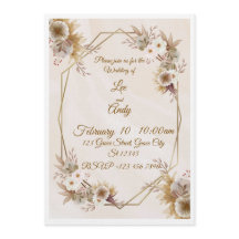 Wedding Brown and beige Invitation