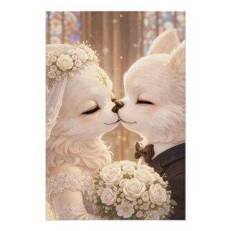 Wedding Dog Art Poster – Romantic Fantasy art