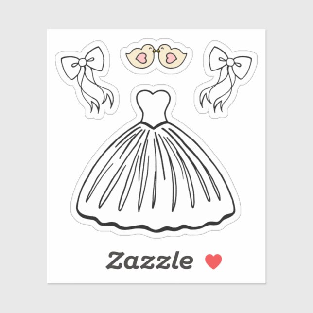 Wedding Dress Stickers  (Feuille)