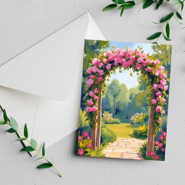 Wedding Flower Arch | Watercolor Marriage Card (Créateur téléchargé)