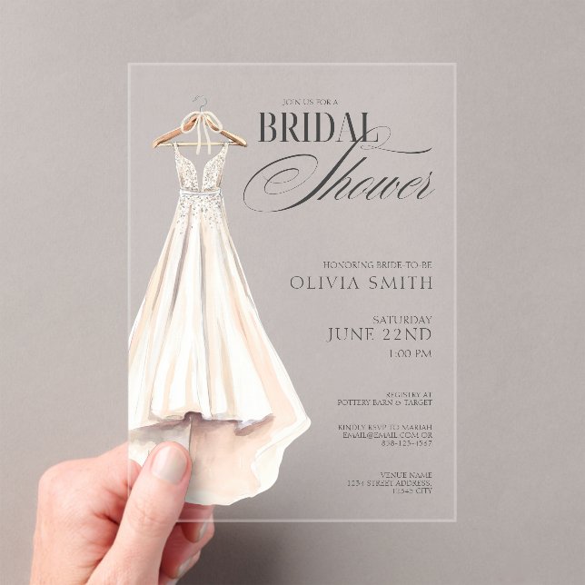 Wedding Gown Bridal Shower Invitation (In situ (ordinateur de poche))