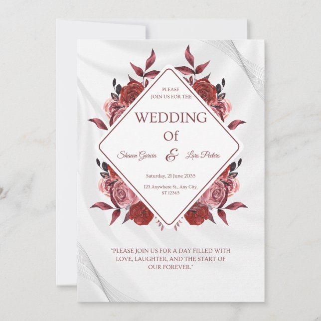 Wedding Invitation Black Gold Luxury Style (Devant)