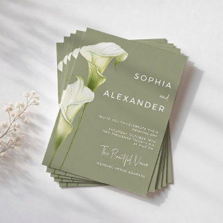Wedding Invitation "Delicate Calla Lilies"