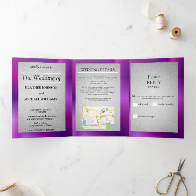 wedding invitation Invitation à trois volets (Intérieur)