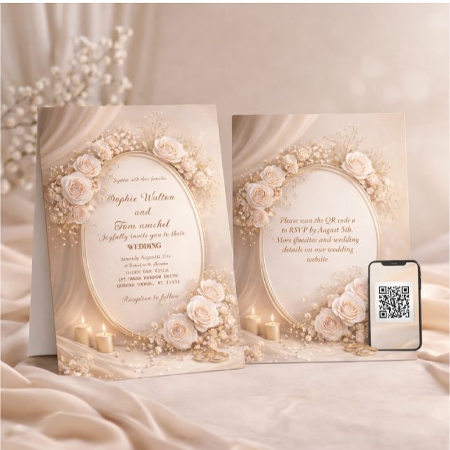 Wedding invitation with white flowers (Créateur téléchargé)