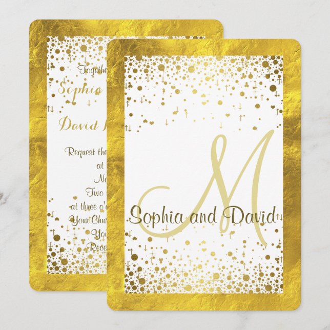 Wedding invitations | Gold Foil (Devant / Derrière)