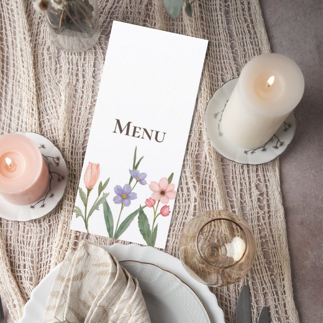 Wedding Menu with Soft Botanical Garden Design (Créateur téléchargé)