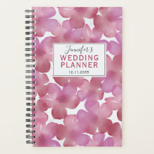 Wedding planner Boho rose et rouge à motifs florau