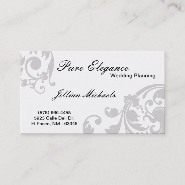 Wedding planner Damask Filigree Carte de visite (Devant)