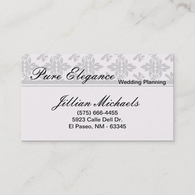 Wedding planner Damask Filigree Carte de visite (Devant)