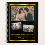 Wedding planner de collage photo en or noir modern<br><div class="desc">Créez votre propre collage photo en noir et or,  professionnel 2021 Planner.
Ajoutez vos propres photos et texte et créez un planificateur très personnel et unique.</div>