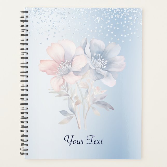 Wedding planner de fleurs rose bleue (Devant)