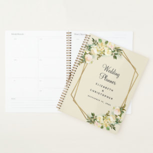 Wedding planner Elegant Chic Aquarelle Gold Frame