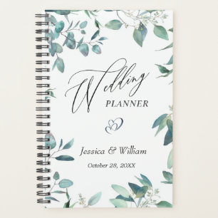Wedding planner Eucalyptus Green Watercolor