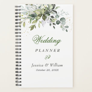 Wedding planner Eucalyptus Green Watercolor