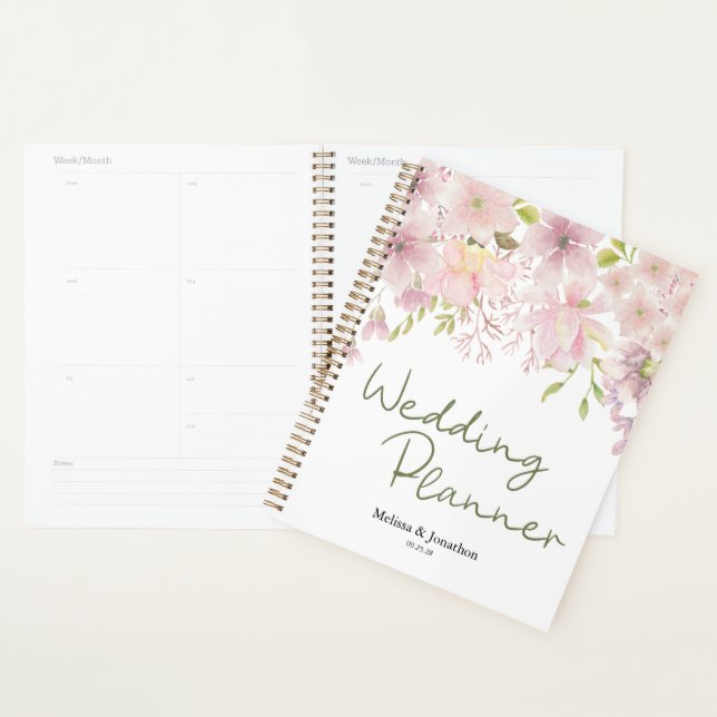 Wedding planner floral rose Magnolia (Devant avec enveloppe)
