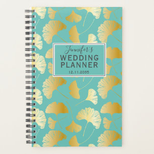 Wedding planner Motif de Ginkgo Turquoise moderne
