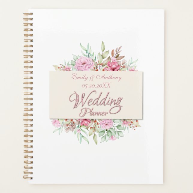 Wedding planner personnalisé, Romantique floral (Devant)