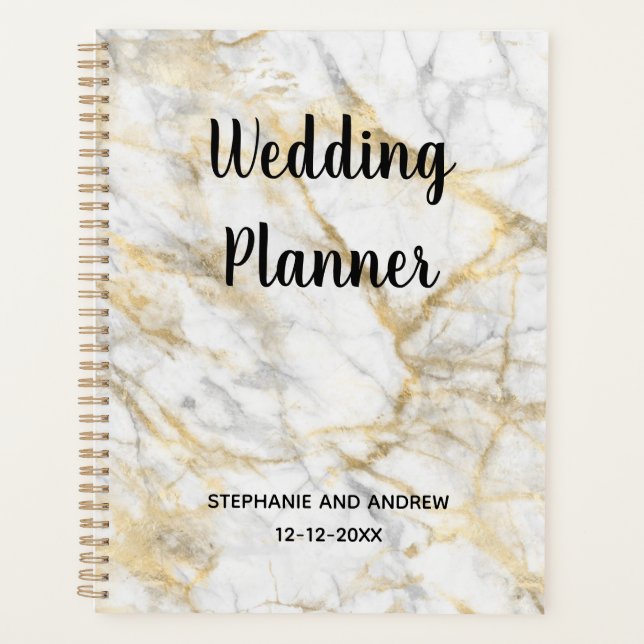 Wedding planner personnalisé tendance en marbre do (Devant)