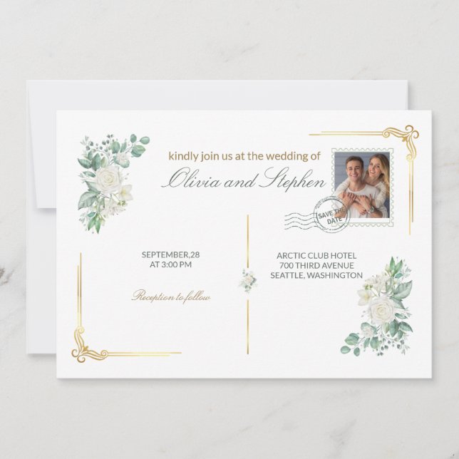 wedding save the date engagement invite (Devant)