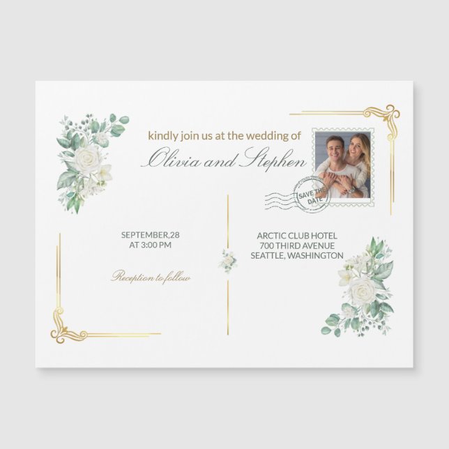 wedding save the date engagement magnet (Devant)