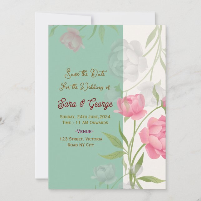 Wedding Save the Date Invitations  (Devant)