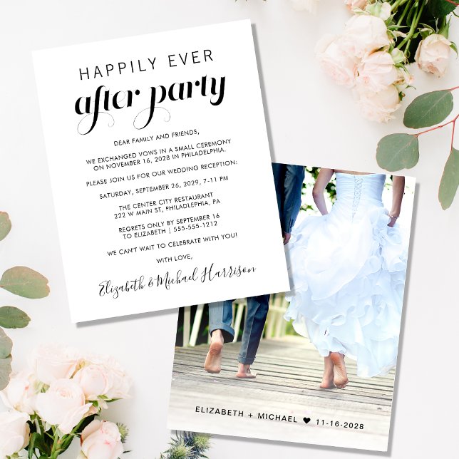 Wedding Script Happily Ever After Party Photo  (Créateur téléchargé)
