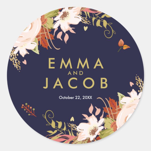 Wedding shower autocollant d'enveloppe d'automne f (Devant)