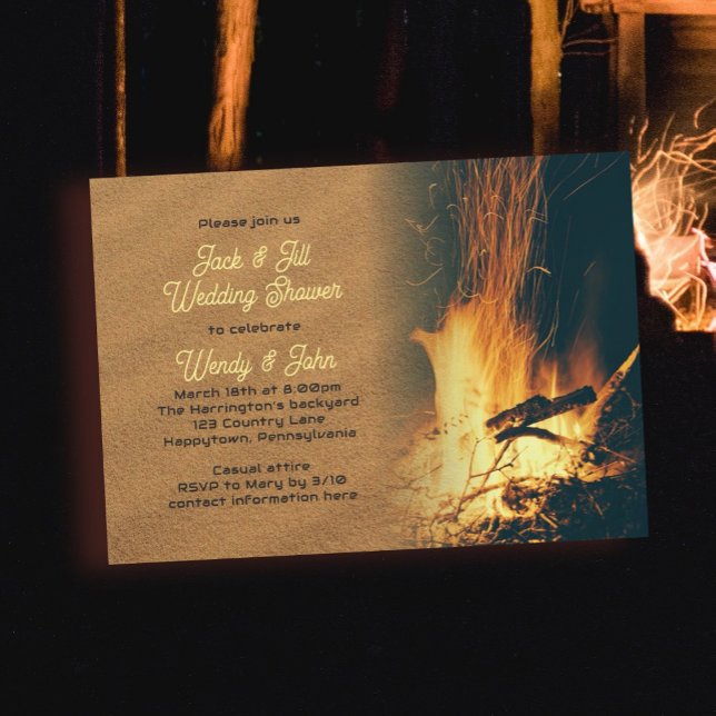 Wedding shower Bonfire Jack n Jill Invitation (Créateur téléchargé)
