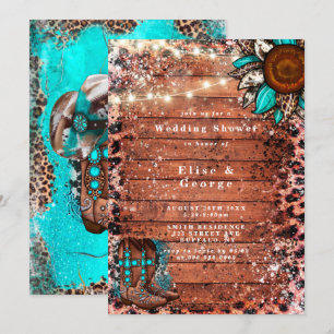 Wedding shower Boots Turquoise Ouest Pays