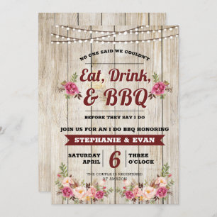 wedding shower I Do BBQ Invitation 5x7