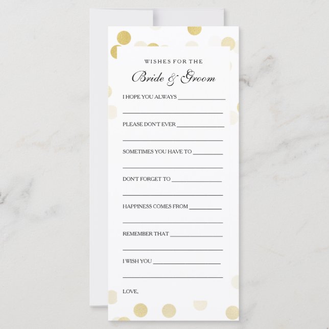 Wedding shower Wis Faux Gold Foil Parties scintill (Devant)
