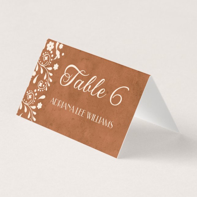 Wedding Talavera Terracotta Place Card (Back)