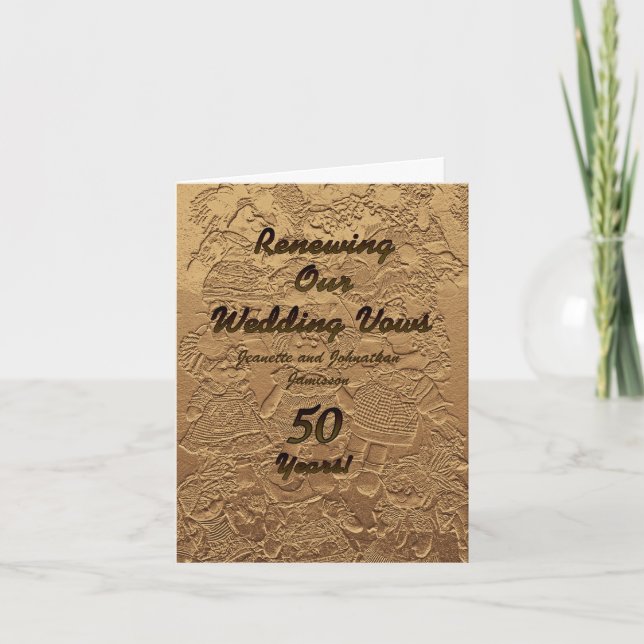Wedding Vow Renewal Invitation 50 Years Golden (Devant)