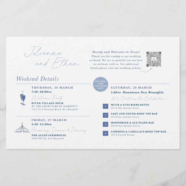 Wedding Weekend Welcome Map CUSTOM FOR CHRISTINE (Devant)