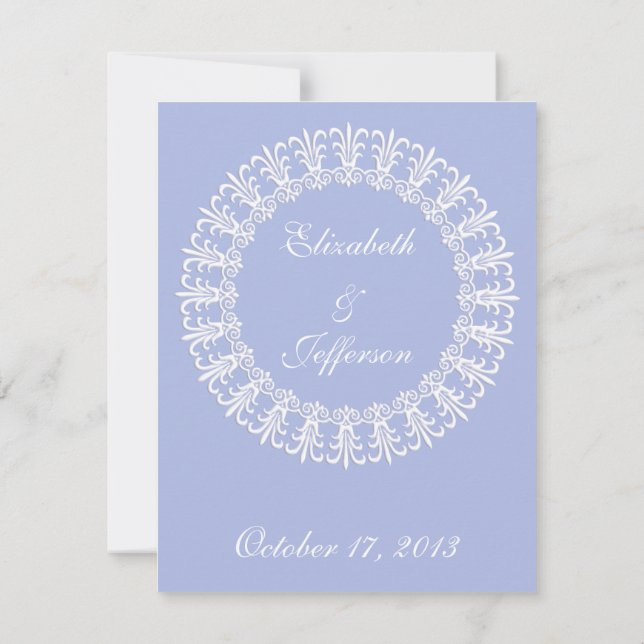 Wedgewood Blue 1 Mariage Cartes RSVP (Dos)
