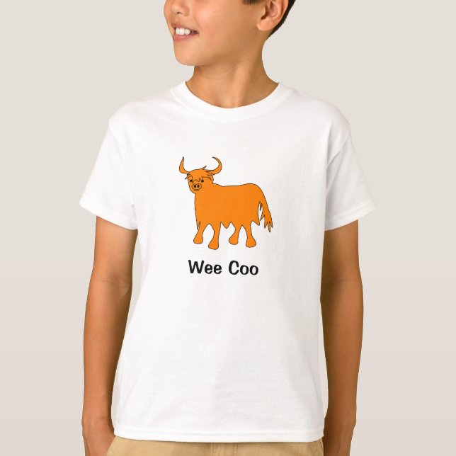"Wee Coo" Highland Cow t-shirt design (Devant)