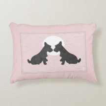 Wee Scotties rose chiot Coussin