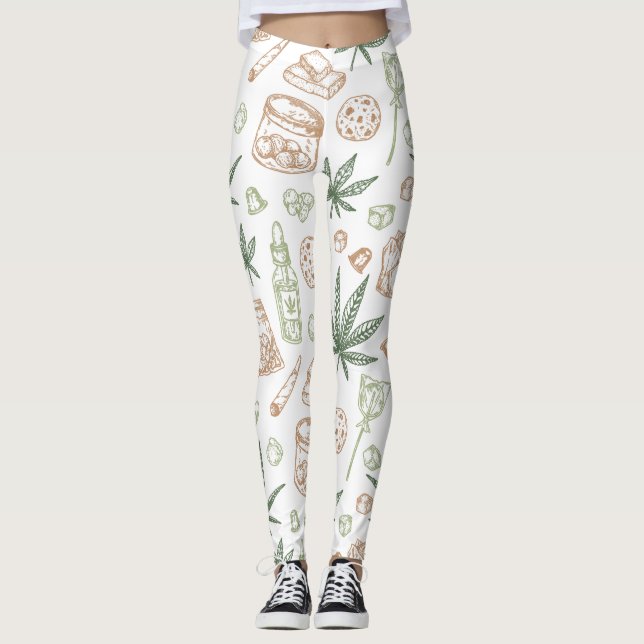 Weed Pattern Women's Fashion Leggings (Devant)