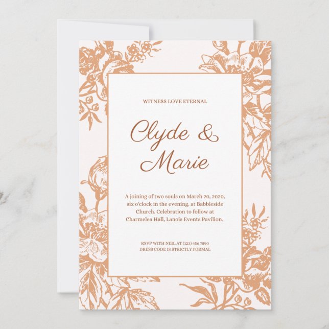 Weedding Fall Invitation Nude  (Devant)